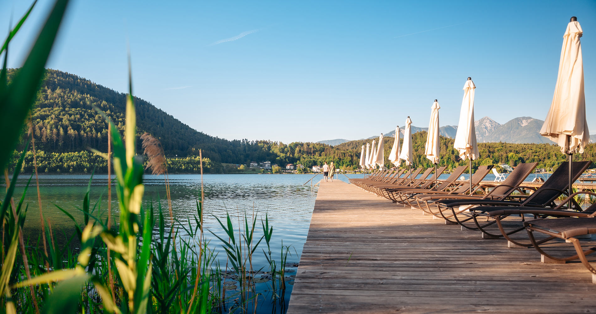 Steg am Privatstrand Seewirt Klopeiner See Steg am Privatstrand Seewirt Klopeiner See
